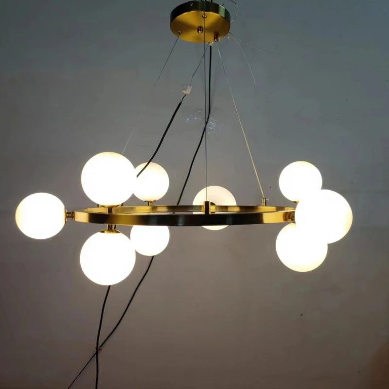 lustre en verre avec cordon réglable et ampoule incluse - vue 7 sur 17