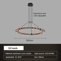 Moderner LED-Kronleuchter in Bohnenform für luxuriöses Wohnzimmer