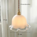 lustre vintage en forme de bourgeons de fleurs en verre nordique