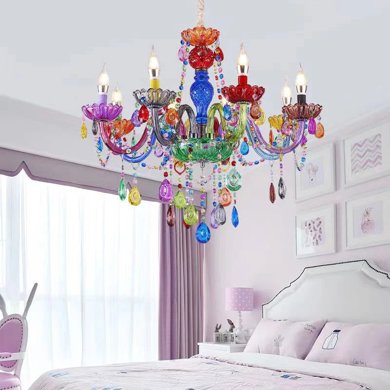 lustre en cristal pour enfants style art bougie - vue 6 sur 7