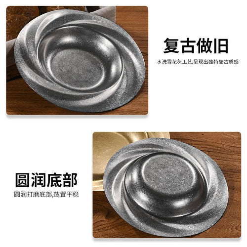 assiette creuse retro inox pour salade pates dessert