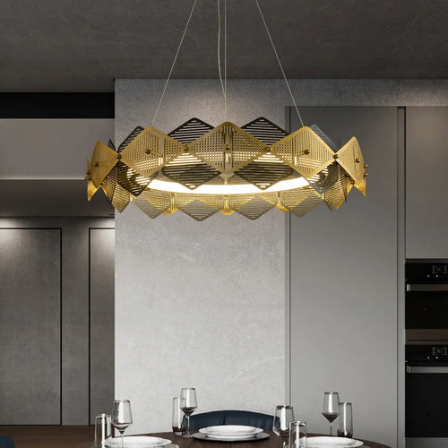 lustre post-moderne acier inoxydable lampe led minimaliste italienne - vue 3 sur 13