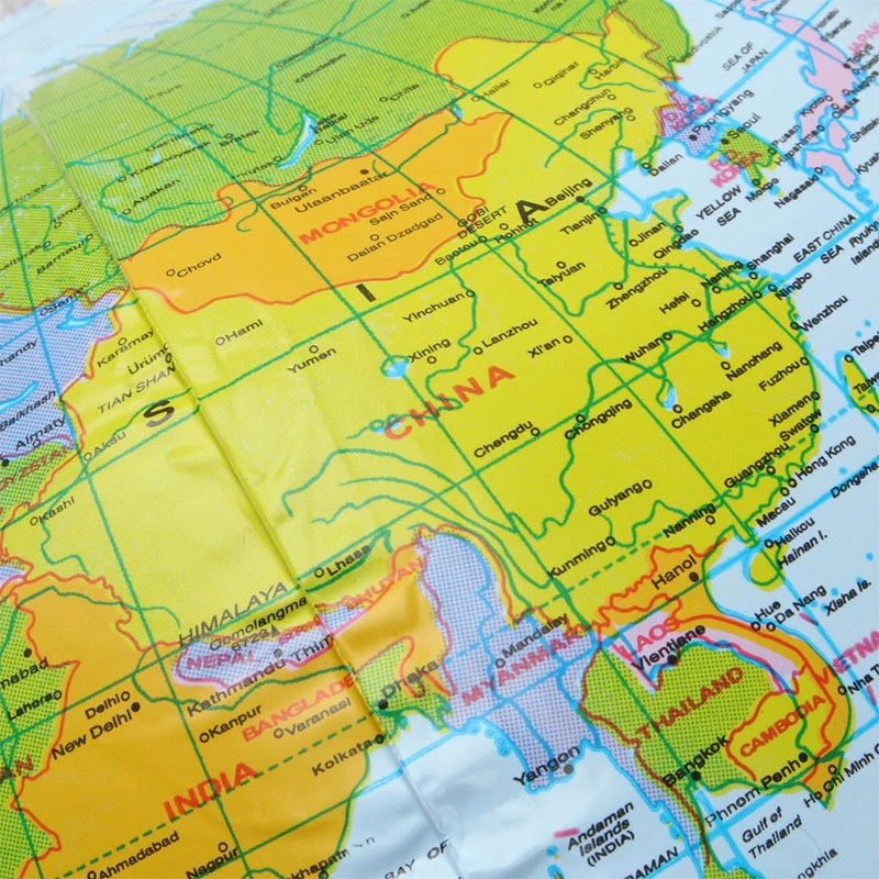 globe terrestre gonflable éducatif pour enfants jouet géographie amusant - vue 6 sur 6