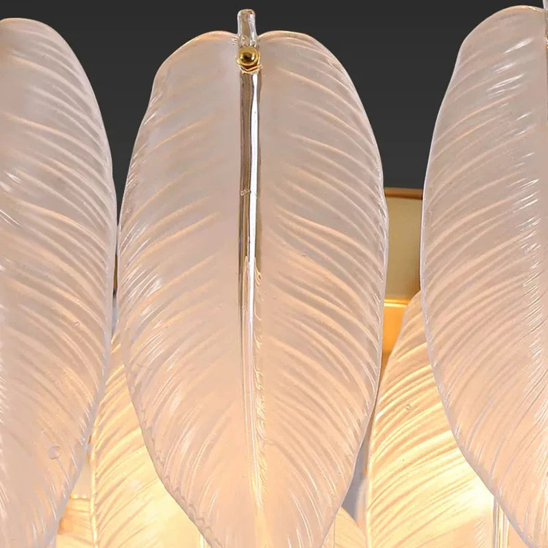 lustre led nordique plume verre décoration luminaires suspendus - vue 7 sur 9