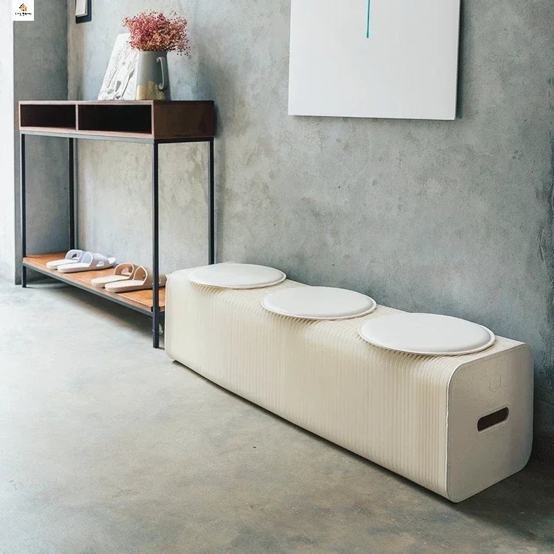 Creative and Environmentally Friendly Folding Retractable Low Stool, Fashionable Bench, Home and Restaurant, Paper Folding Chair