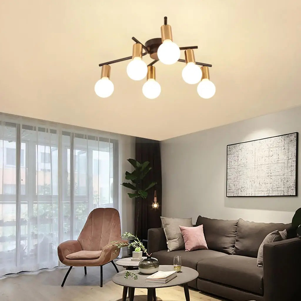 lustre rétro en fer forgé pour éclairage moderne intérieur - vue 8 sur 7
