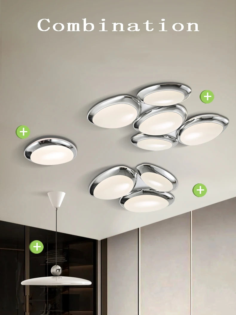 LED-Deckenleuchte modernes Design in Kieselsteinform - vue 4 sur 9