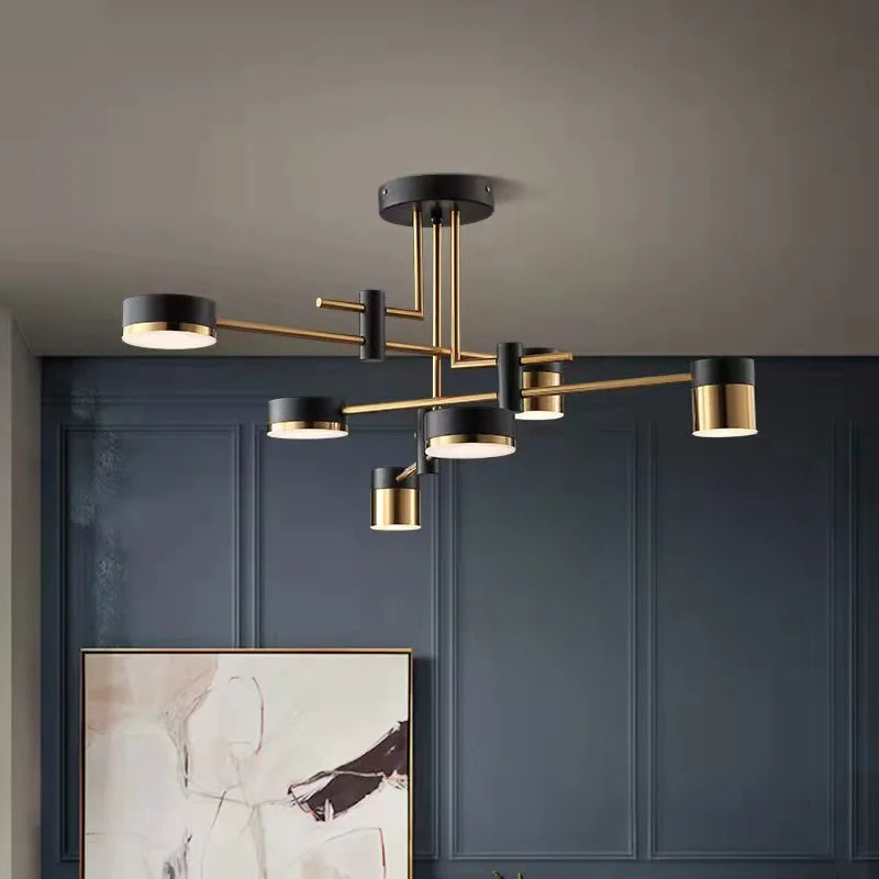 2024 LED Chandelier Lighting Modern Living Room Kitchen Decoration Indoor Metal Hanging Light Fixtures For Drawing Room - vue 3 sur 12