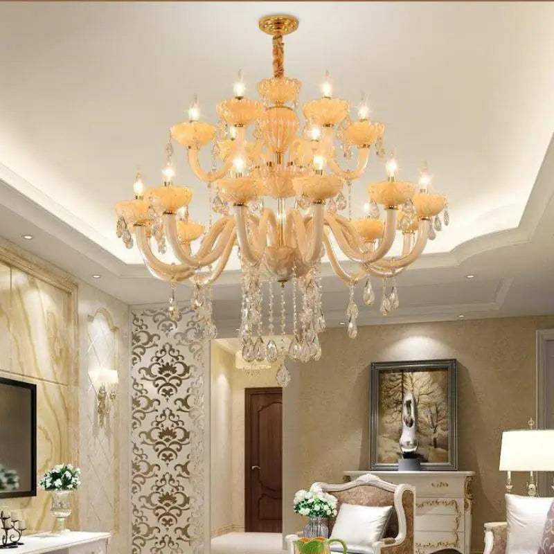 lustre en cristal moderne pour décoration intérieure avec éclairage led - vue 5 sur 9