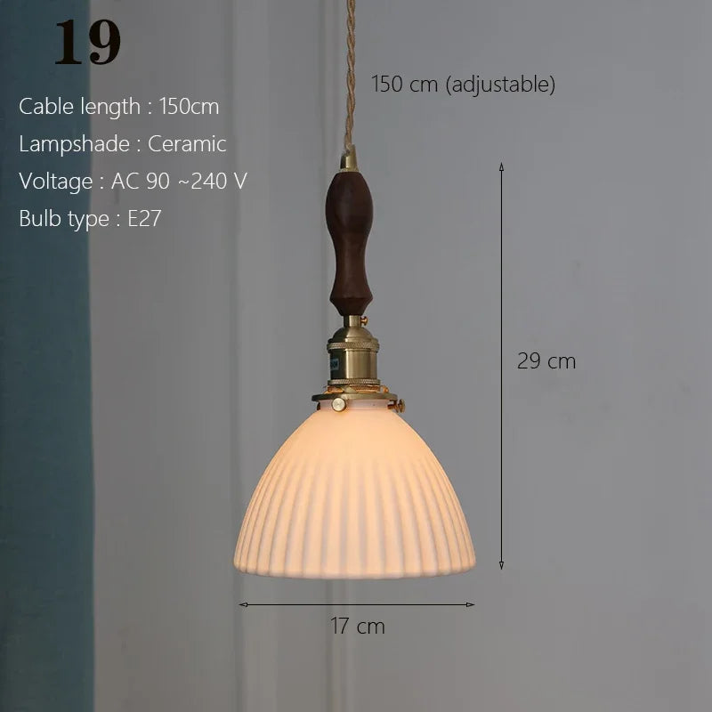 Japanische Pendelleuchte aus Keramik nordisches Design - vue 14 sur 21