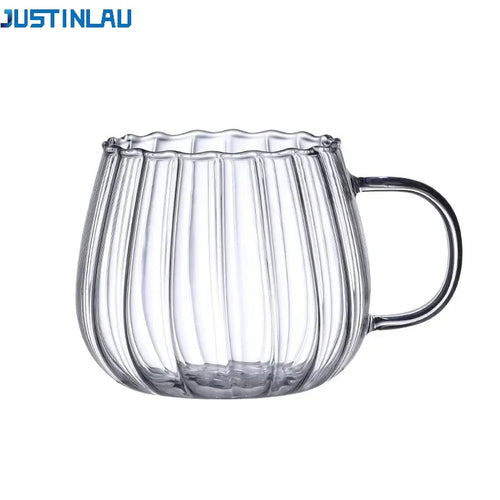 Tasses verre borosilicate 400 ml motif rayures
