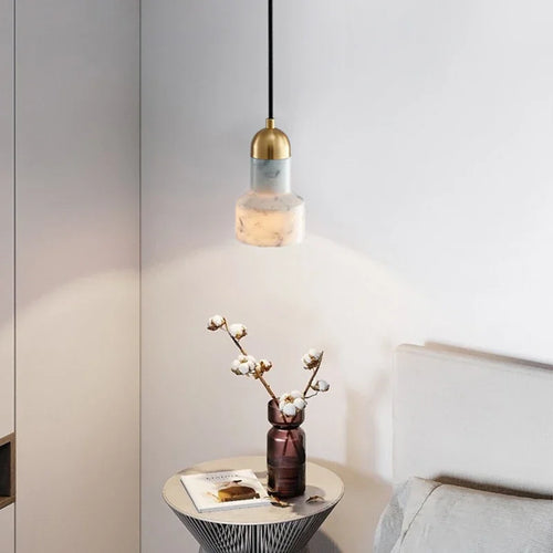 suspension nordique en marbre et cuivre design moderne