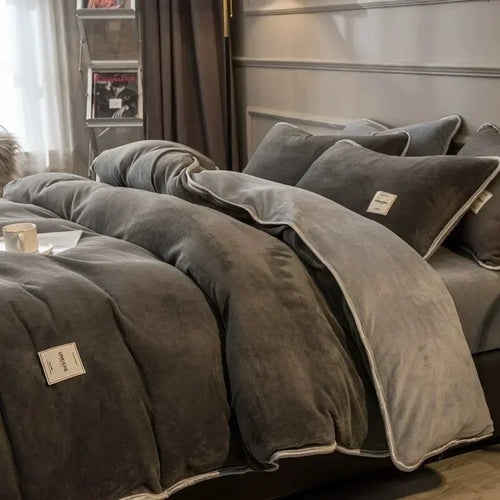 housse de couette en velours corail douce et moelleuse