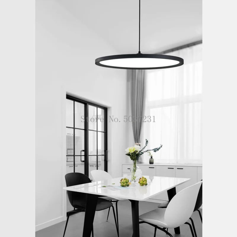 Moderner LED-Kronleuchter im minimalistischen nordischen Design Kreisförmig - vue 4 sur 12