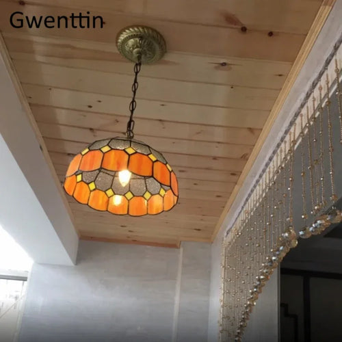 Pendelleuchte aus Buntglas im Tiffany-Stil für Ihre Inneneinrichtung - vue 7 sur 26
