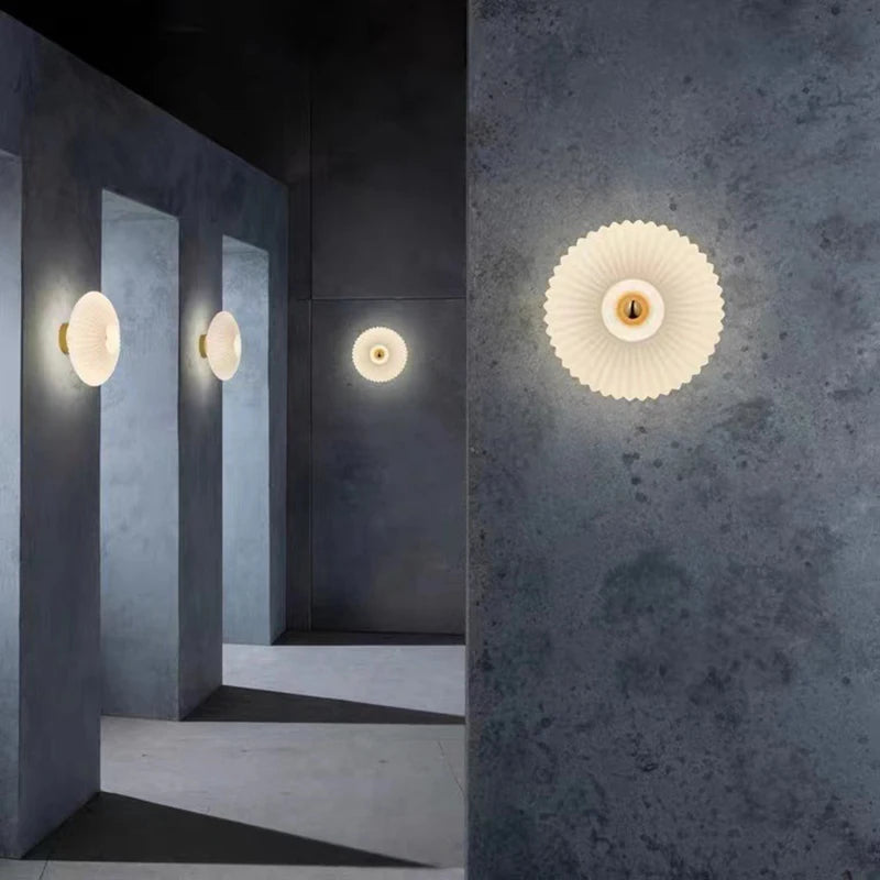 Applique murale LED modernes en verre ondulation lumières couloir allée escalier salle à manger toile de fond Simple intérieur décoration de la maison lustre luminaires - vue 6 sur 9