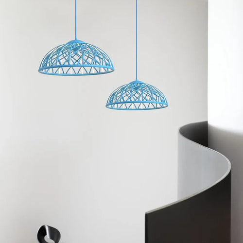 suspension moderne en corde tressée avec lumière led décorative - vue 5 sur 9