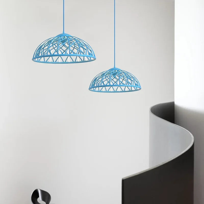 suspension moderne en corde tressée avec lumière led décorative - vue 4 sur 9