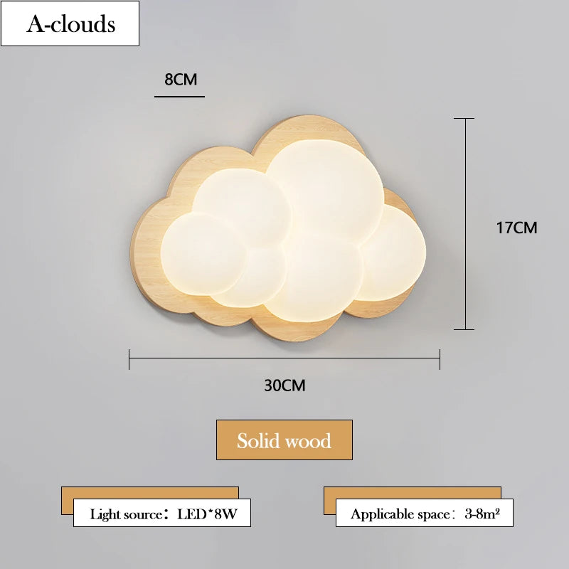 applique murale nuage décorative pour chambre d'enfant