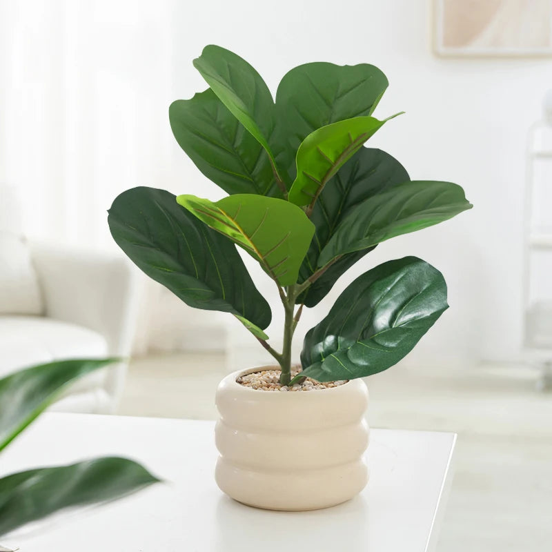 plantes artificielles ficus feuilles de banyan décoration jardin bureau - vue 4 sur 6