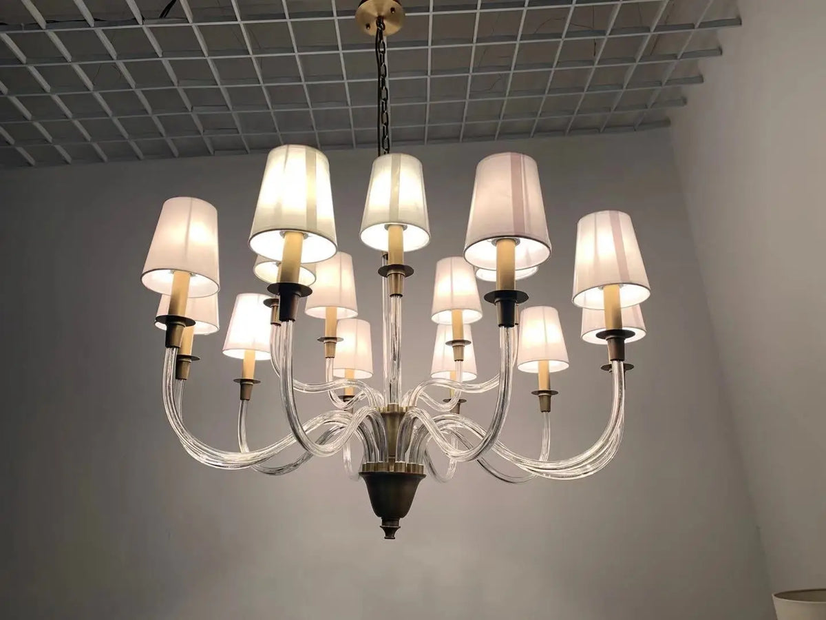 Vintage-Kronleuchter aus Kupfer mit LED für luxuriöse Innendekoration - vue 11 sur 12