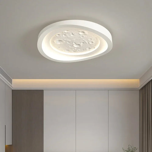 plafonnier led moderne en résine forme cratère de lune décoratif