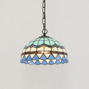 lustre rétro en verre teinté style méditerranéen pour restaurant et hall