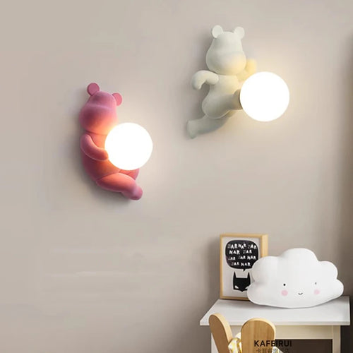 Wandleuchte Bär aus Harz und Glas für Kinder - vue 2 sur 18