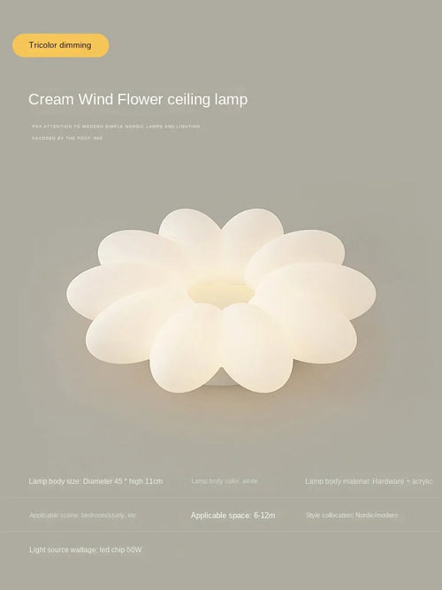 LED-Deckenleuchte Blumen für Kinderzimmer mit drei Lichtfarben