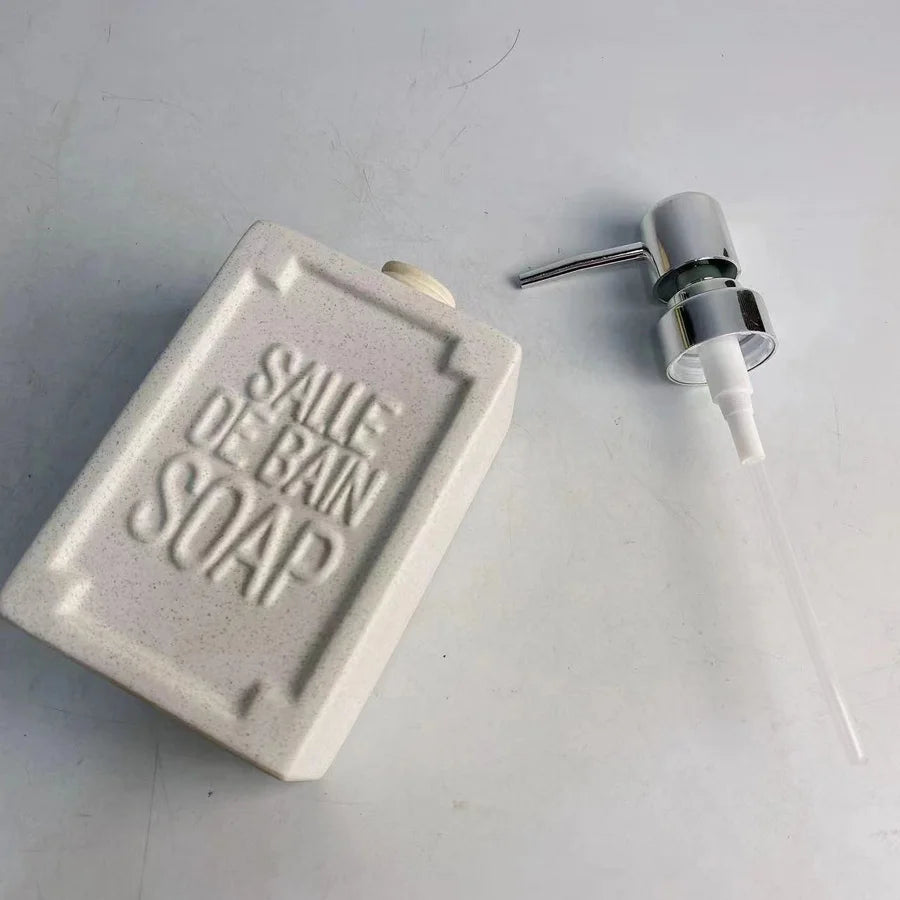 distributeur de savon moussant en céramique pour salle de bain et cuisine - vue 7 sur 9