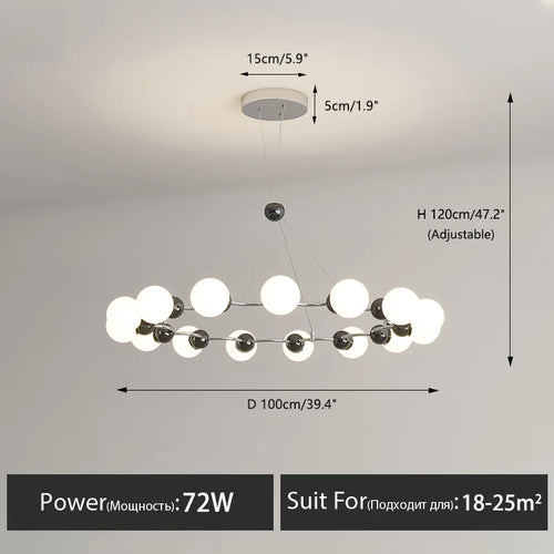 Moderne LED-Pendelleuchte für elegante Innendekoration - vue 9 sur 22