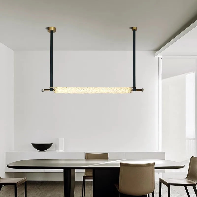 suspension design en cristal naturel avec ceinture en cuir - vue 6 sur 11