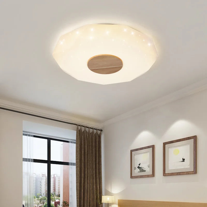 LED-Deckenleuchte aus massivem Holz Stern Diamant minimalistisch - vue 4 sur 9