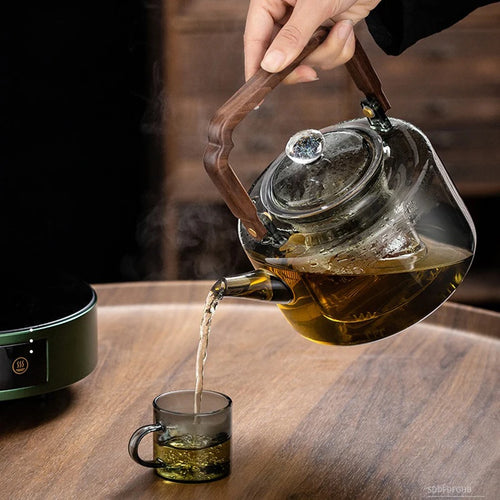 Théière verre 1300ml avec filtre épais cuisson vapeur
