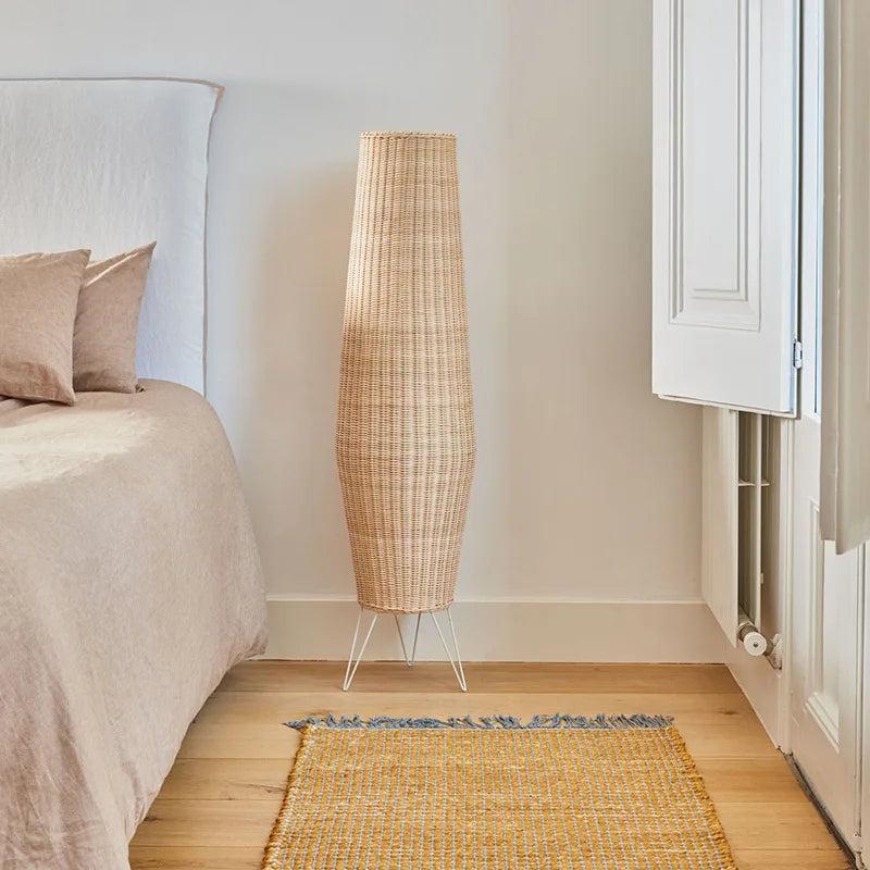 Lampadaire rotin naturel minimaliste - vue 5 sur 8