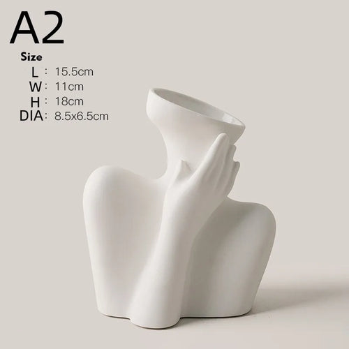 vase humain créatif en céramique pour décoration moderne