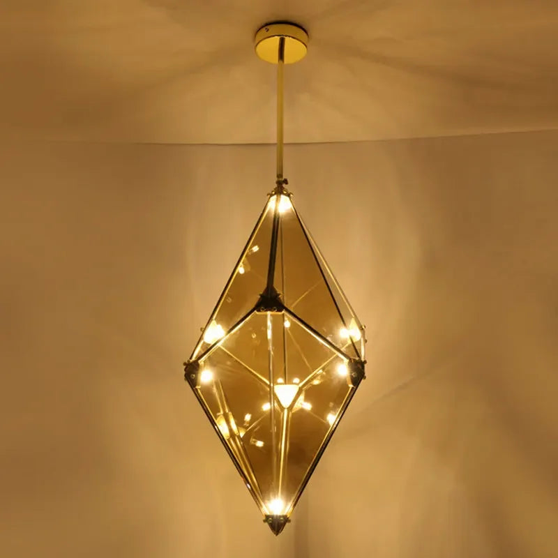 lustres créatifs nordiques design en forme de diamant minimalistes modernes