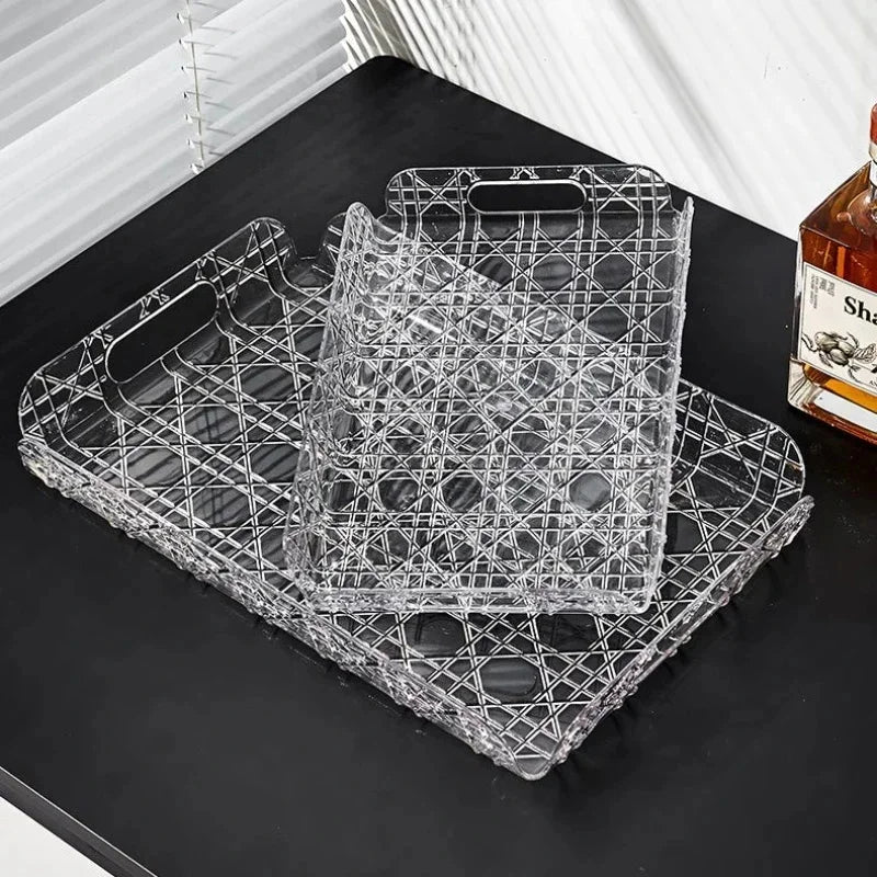 plateau en acrylique luxe pour rangement et décoration - vue 3 sur 7