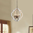 Lustre Vintage en bois massif pour salon
