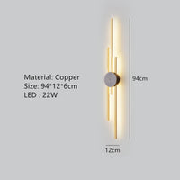 Minimalistische LED-Wandleuchte aus Messing für Restaurant und Flur