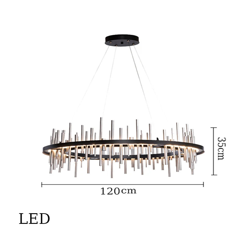 suspension à led en acier inoxydable pour décoration intérieure - vue 12 sur 16
