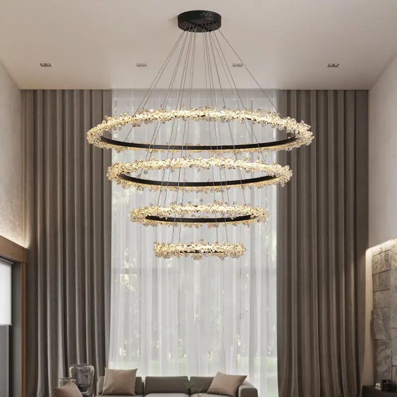 lustre moderne en cristal de luxe suspension décorative - vue 3 sur 16