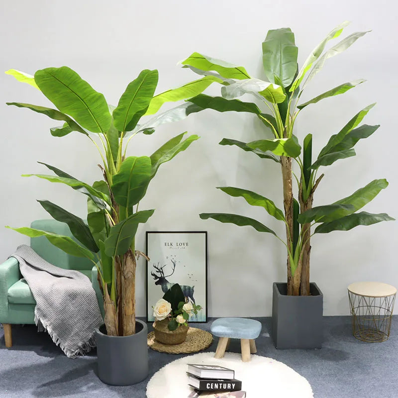 grande plante artificielle bonsaï faux bananier en pot décoration intérieure extérieure - vue 2 sur 15