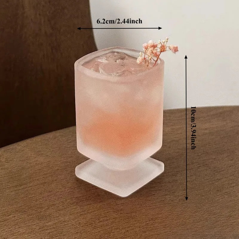 Verre carré dépoli style moderne pour boissons froides - vue 6 sur 8
