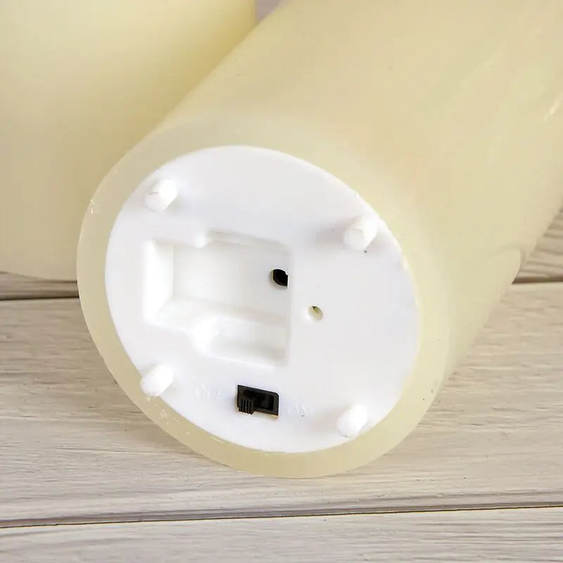 bougie pilier led rechargeable à bord ondulé décoration festive - vue 5 sur 7