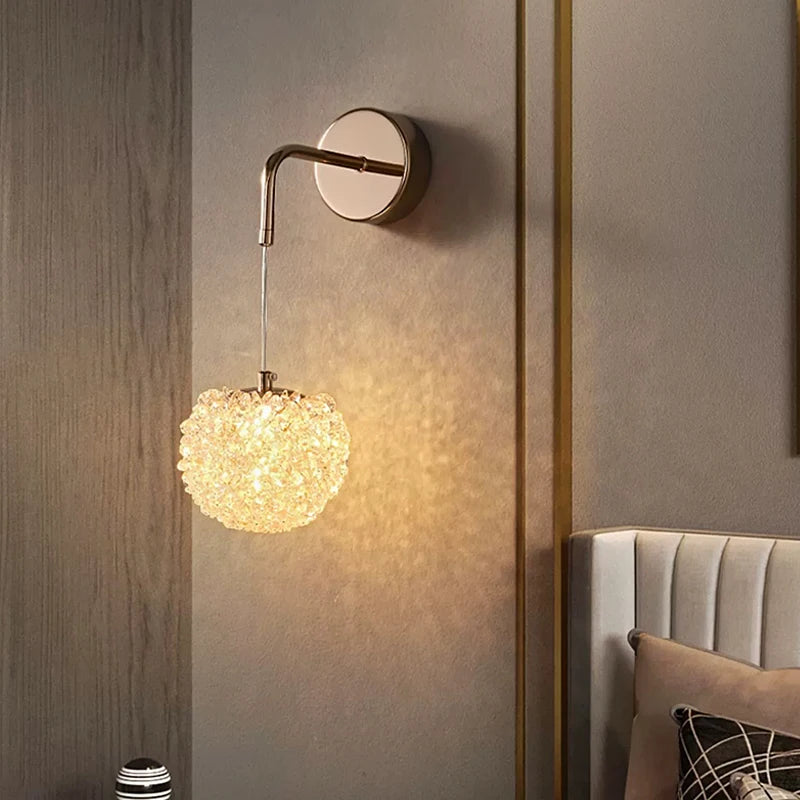 Applique murale en cuivre avec cristal pour restaurant et allée - vue 5 sur 13