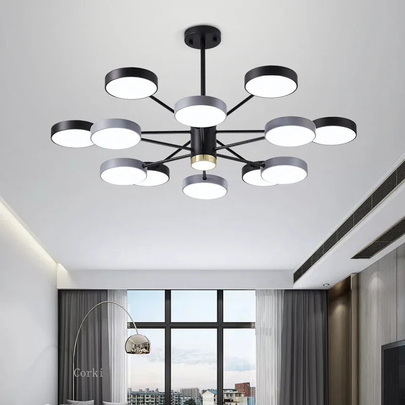 lustre moderne à leds pour intérieur décoratif maison - vue 3 sur 9