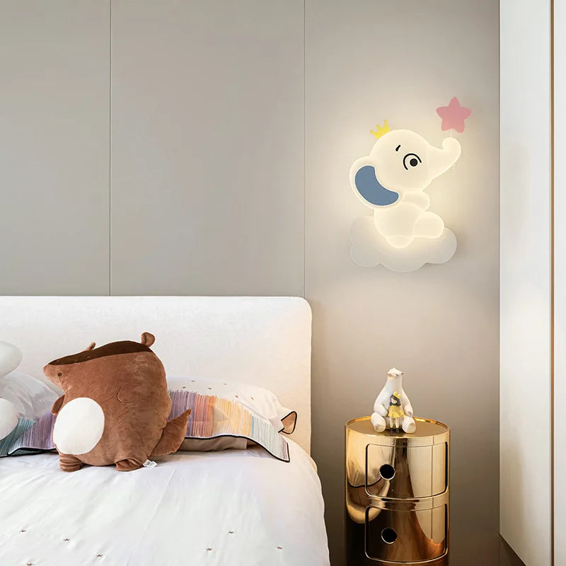 Moderne Wandleuchte Elefant für Kinderzimmer mit sanftem Licht - vue 4 sur 12
