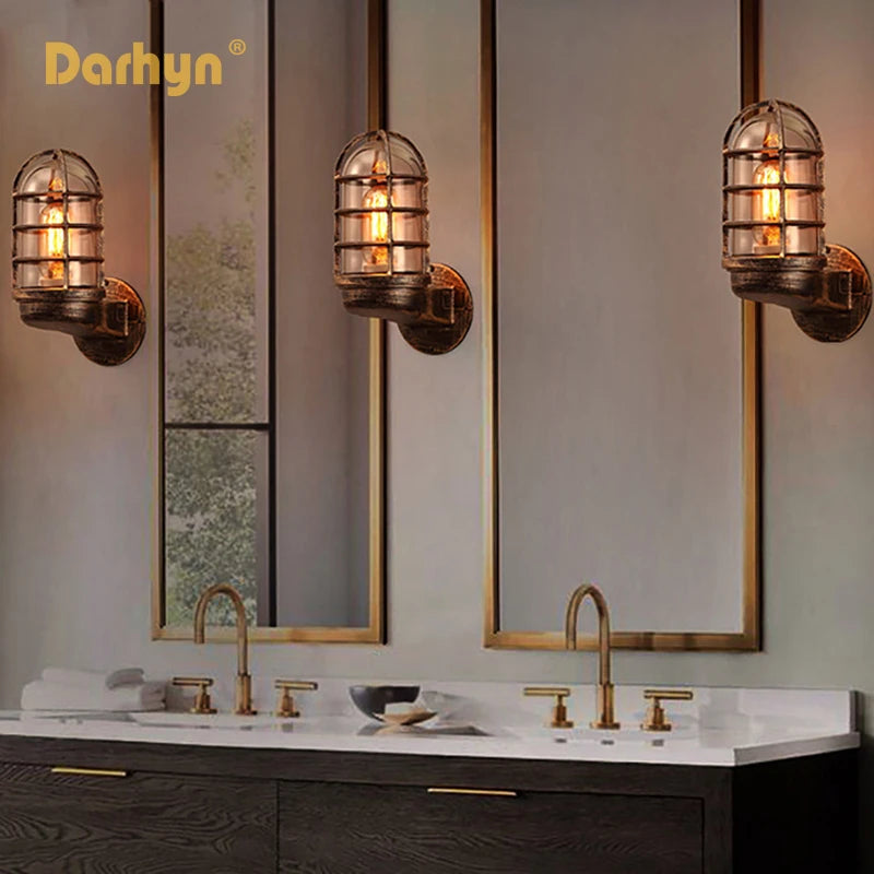 Applique murale led en verre rétro étanche pour extérieur et intérieur - vue 3 sur 9