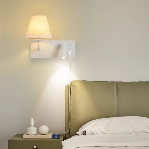 applique murale led nordique moderne avec interrupteur usb pour hôtel